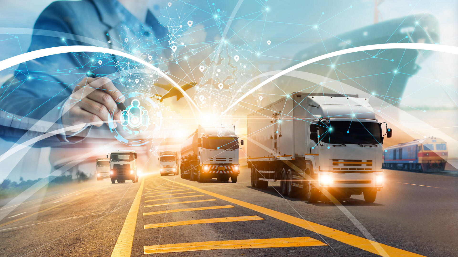 eCMR logistics network connecting trucks and digital transport data across Europe