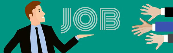 © Pixabay/mohamed_hassan ilustrácia muž s nápisom práca a uchádzači o prácu