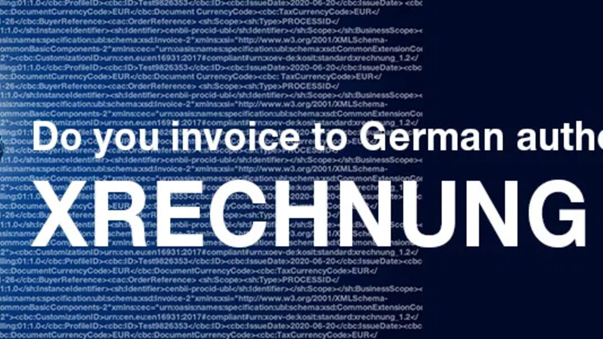 xml data and map of Germany for e-invoices to German federal authorities
