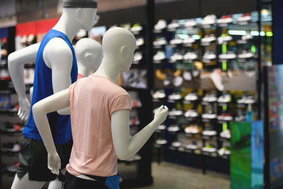 fashion dolls in a sports retailer