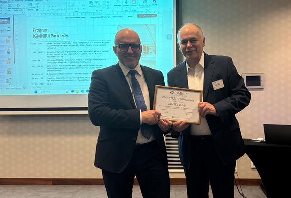 Tomasz Kuciel (CEO EDITEL Polska SA) oraz Kazimierz Poznański (Prezes Zarządu IGMNiR)