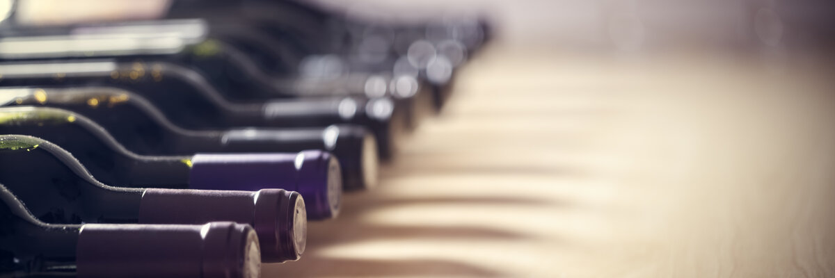 wine bottles on table