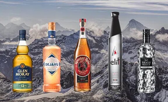 bottles of alcohol by amber beverage