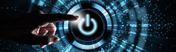 dotyk prsta na tlačítko vo význame spustenie web edi